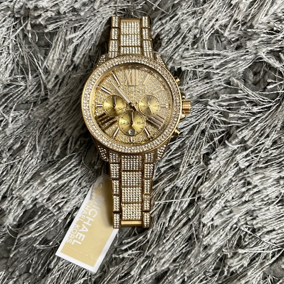Michael Kors Wren Pave gold watch
